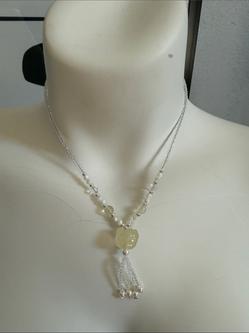 Hello Kitty carved crystal Pendant Necklace
